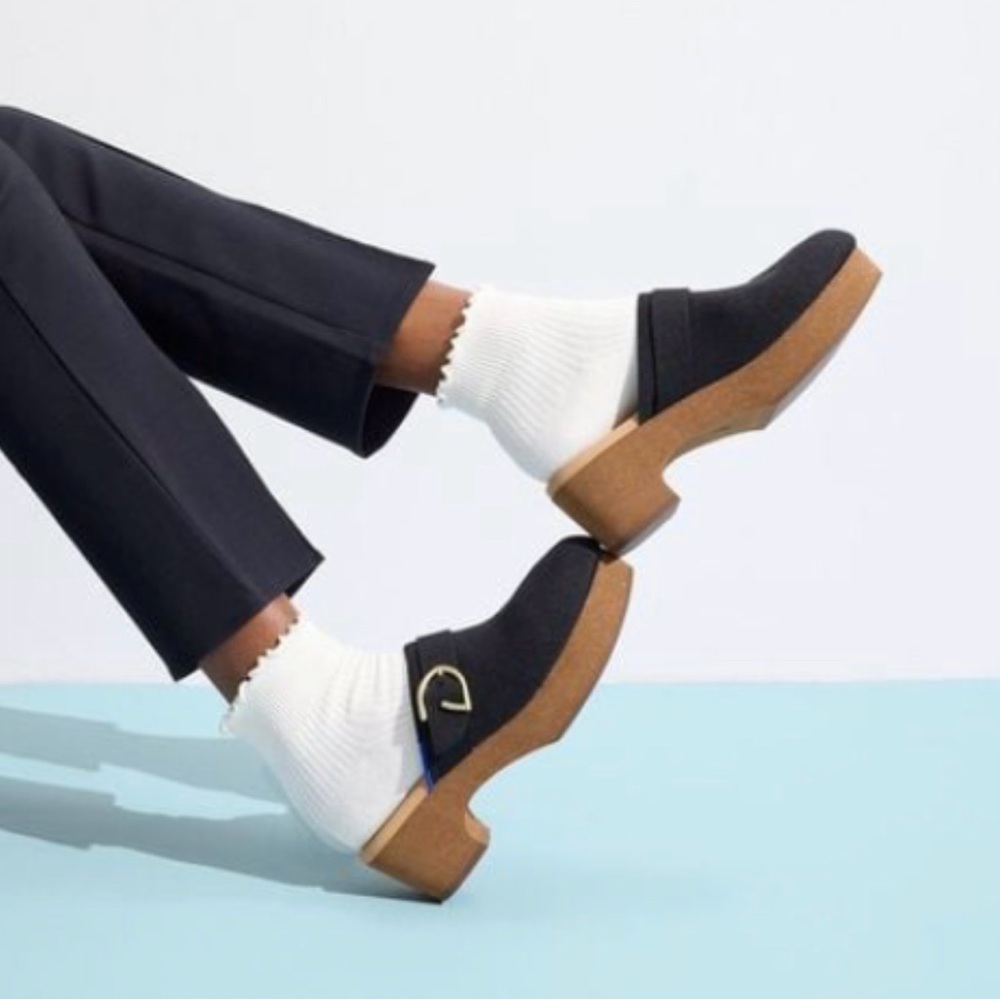 Rothy's Black Mules with Tan Sole